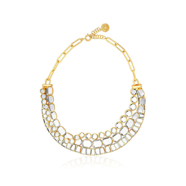 Isharya Glimmer Layered Necklace In 18Kt Gold Plated