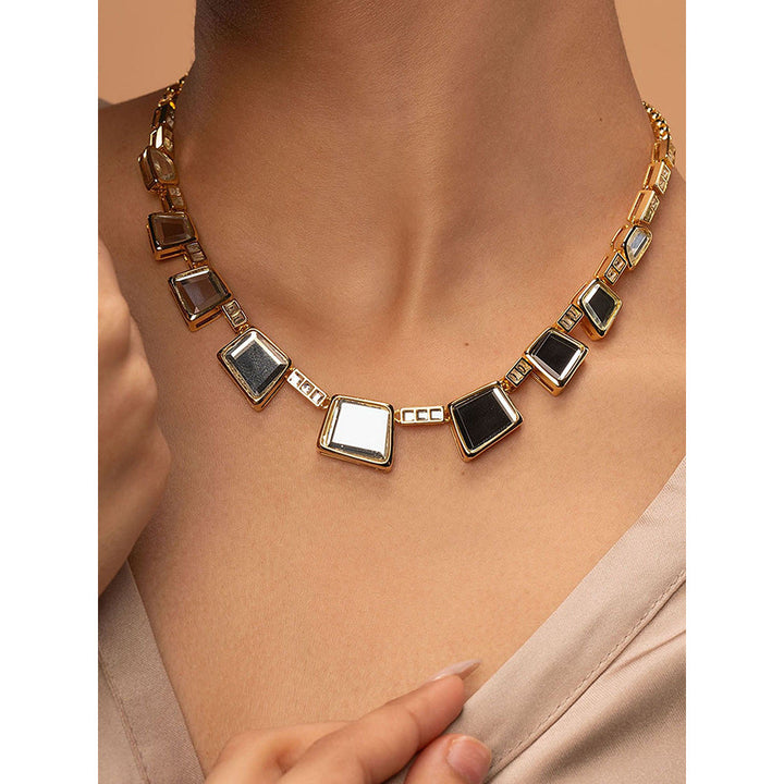 Isharya Fete Mirror Collar Necklace In 18Kt Gold Plated