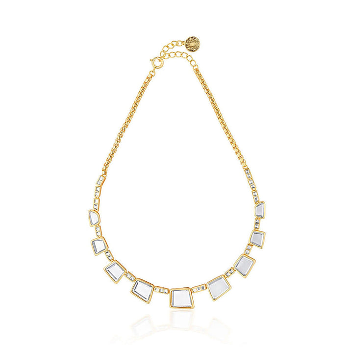 Isharya Fete Mirror Collar Necklace In 18Kt Gold Plated