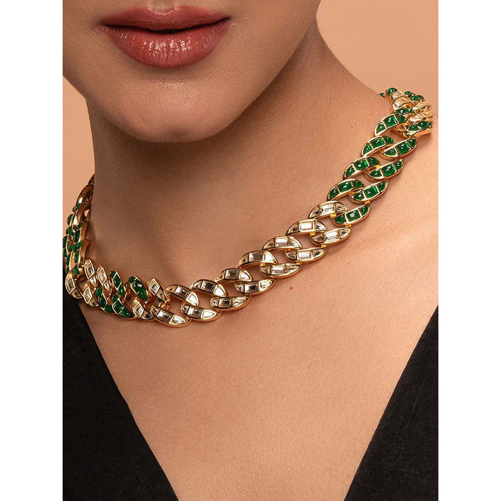 Isharya Fiesta Chain Link Necklace In 18Kt Gold Plated