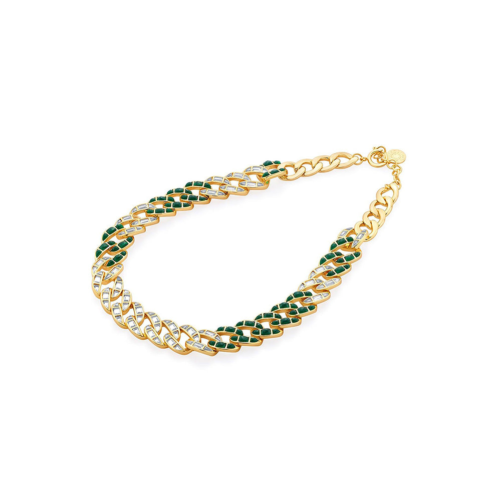 Isharya Fiesta Chain Link Necklace In 18Kt Gold Plated