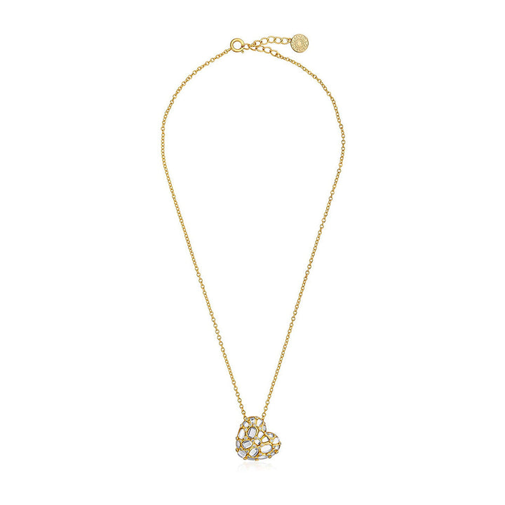 Isharya Desire Mirror Heart Necklace In 18Kt Gold Plated