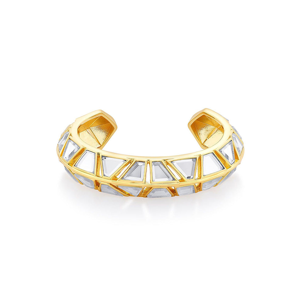 Isharya Glimmer Mirror Cuff In 18Kt Gold Plated