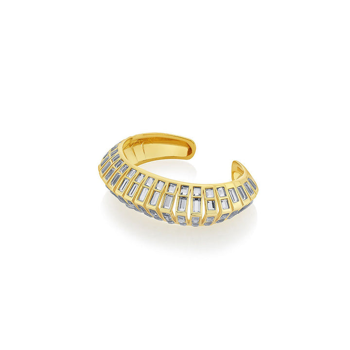 Isharya Disco Mirror Rib Cuff In 18Kt Gold Plated