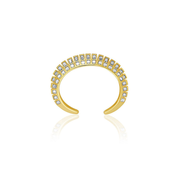 Isharya Disco Mirror Rib Cuff In 18Kt Gold Plated