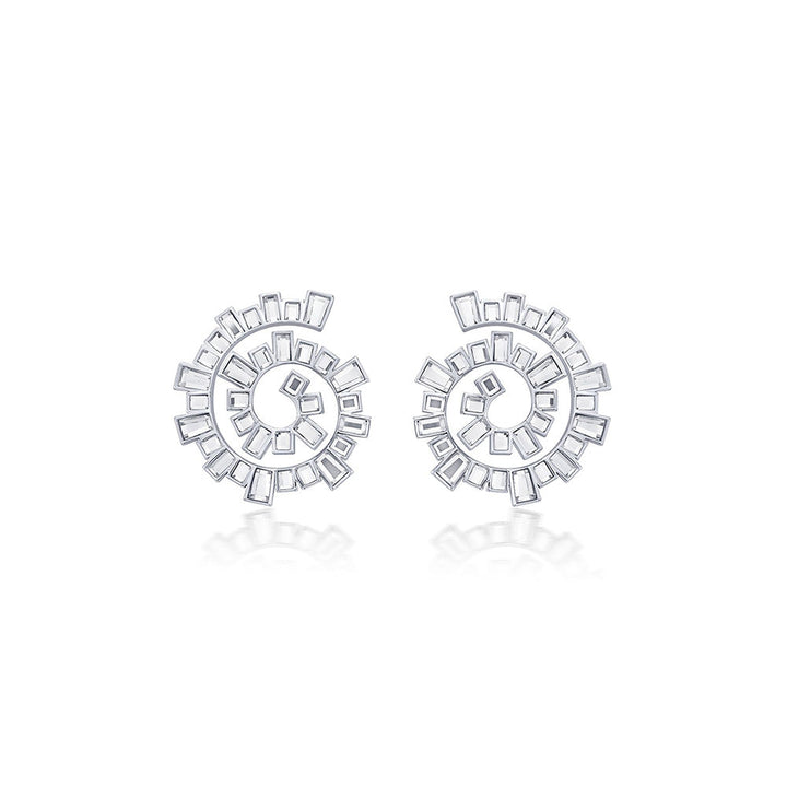 Isharya Silver Disco Mirror Spiral Earring