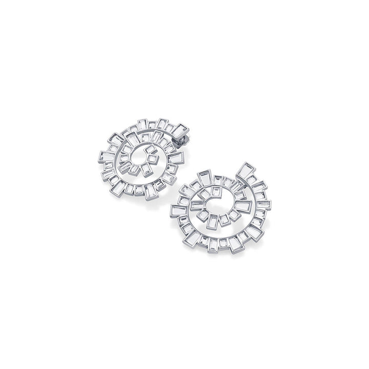 Isharya Silver Disco Mirror Spiral Earring