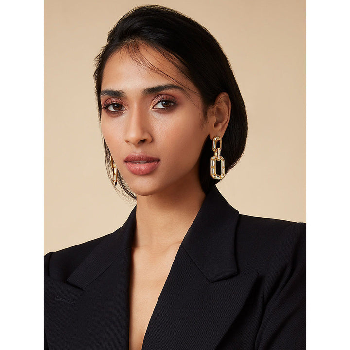 Isharya Interlinked Earrings In 18Kt Gold Plated