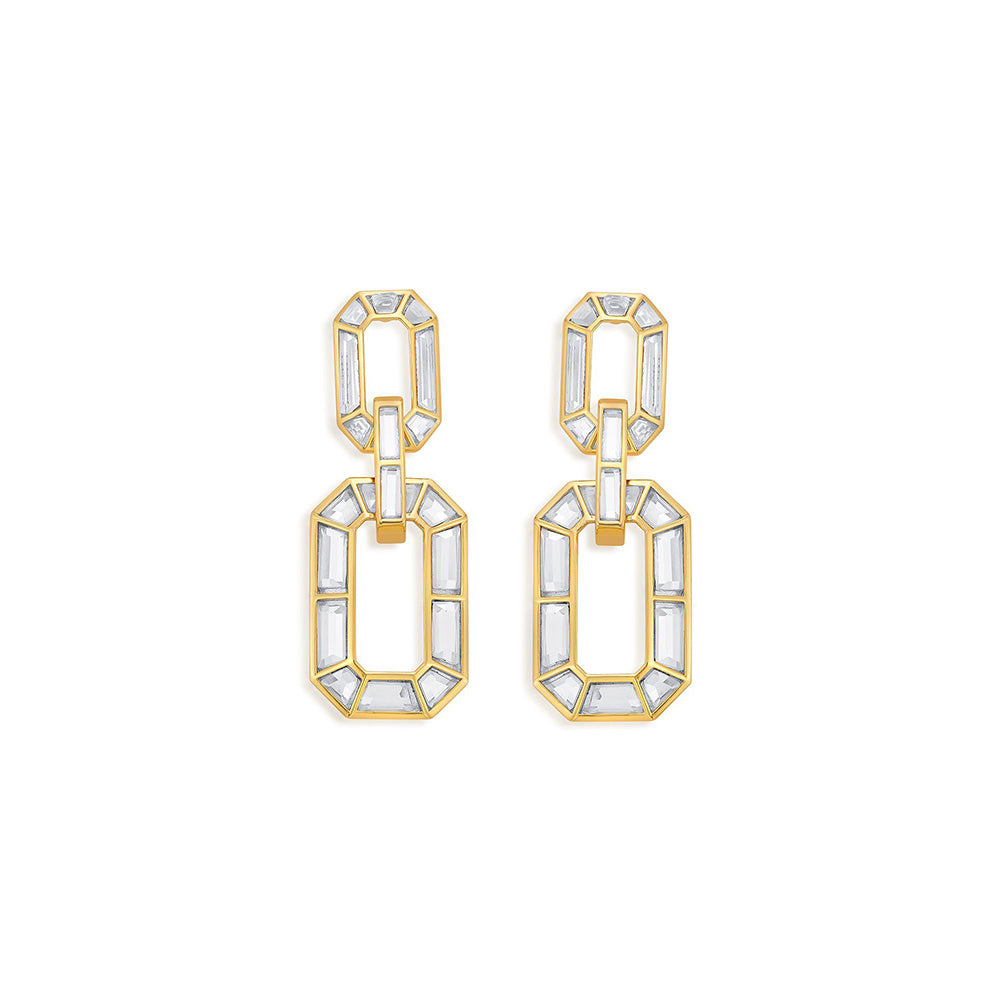 Isharya Interlinked Earrings In 18Kt Gold Plated