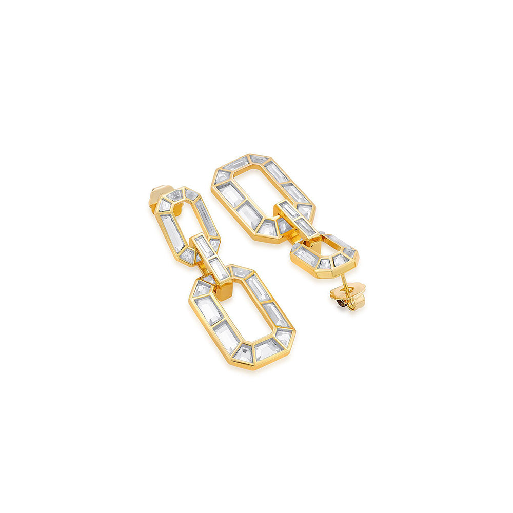 Isharya Interlinked Earrings In 18Kt Gold Plated