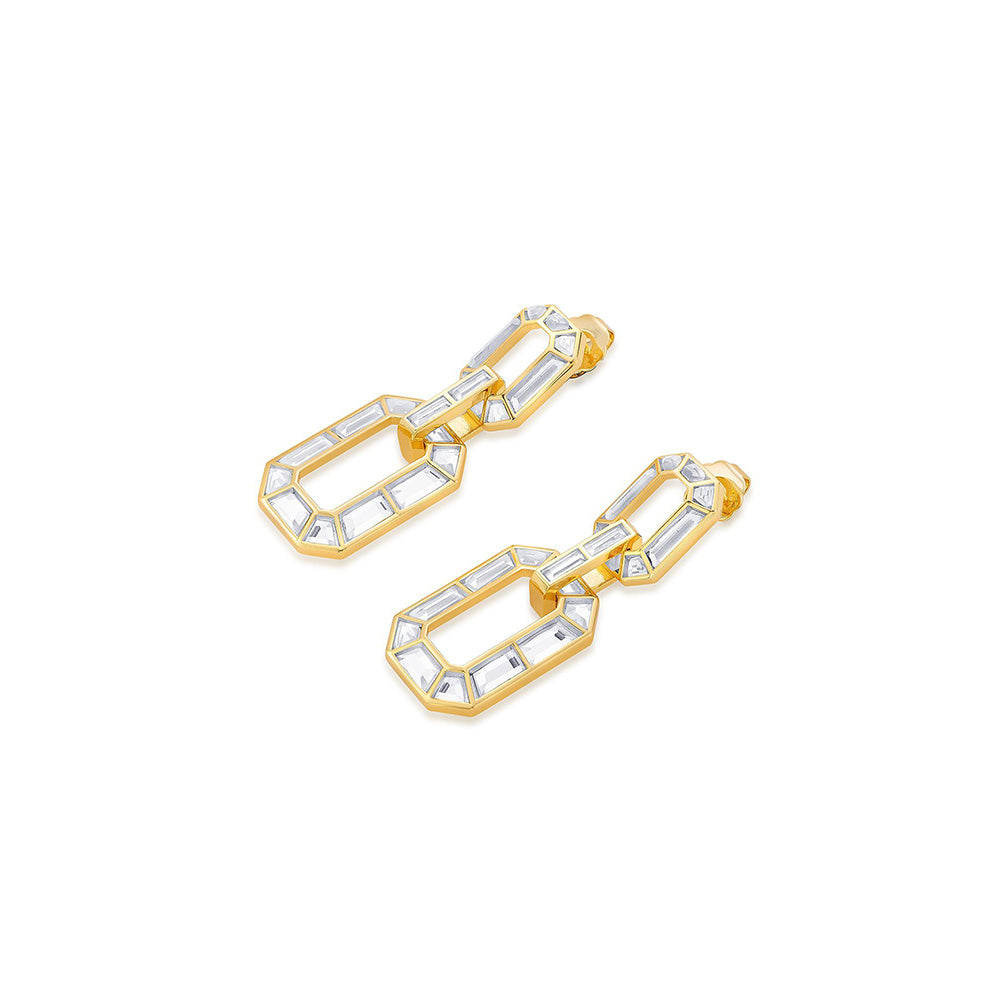 Isharya Interlinked Earrings In 18Kt Gold Plated