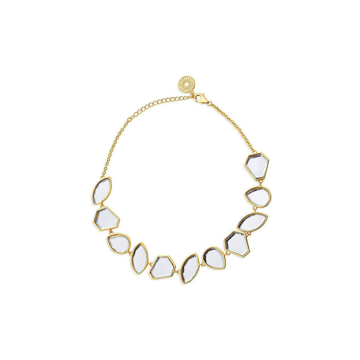 Isharya Celeste Playful Mirror Choker Necklace In 18Kt Gold Plated