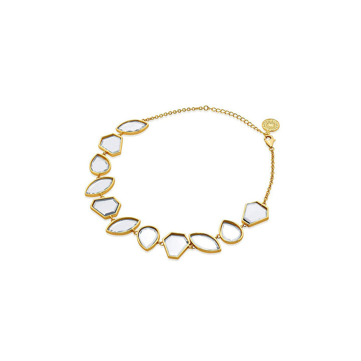 Isharya Celeste Playful Mirror Choker Necklace In 18Kt Gold Plated