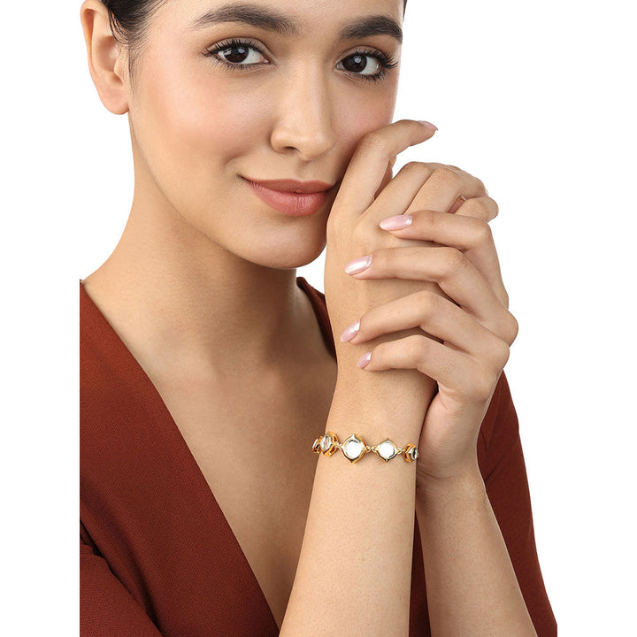 Isharya Essential Mirror Bracelet In 18Kt Gold Plated