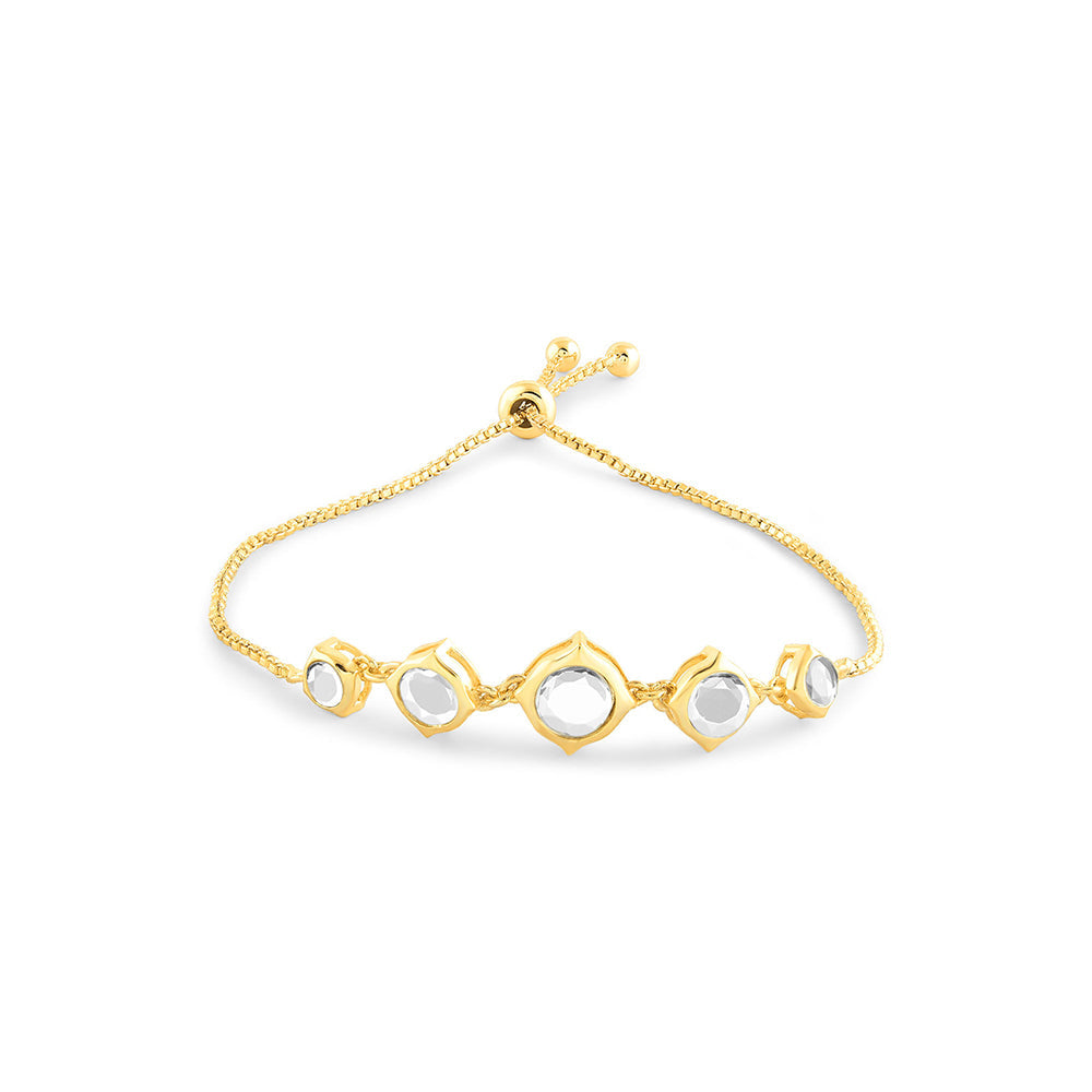 Isharya Essential Mirror Bracelet In 18Kt Gold Plated