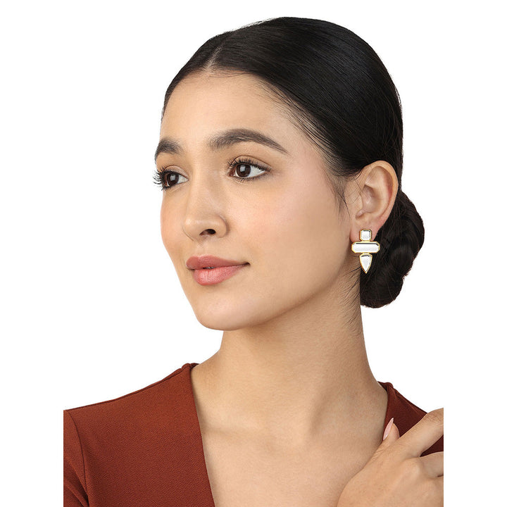 Isharya Lumen Trio Mirror Earrings In 18Kt Gold Plated