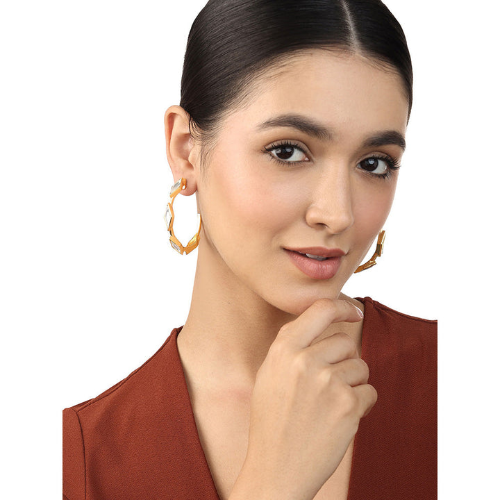 Isharya Lumen Mirror Hoop Earrings In 18Kt Gold Plated