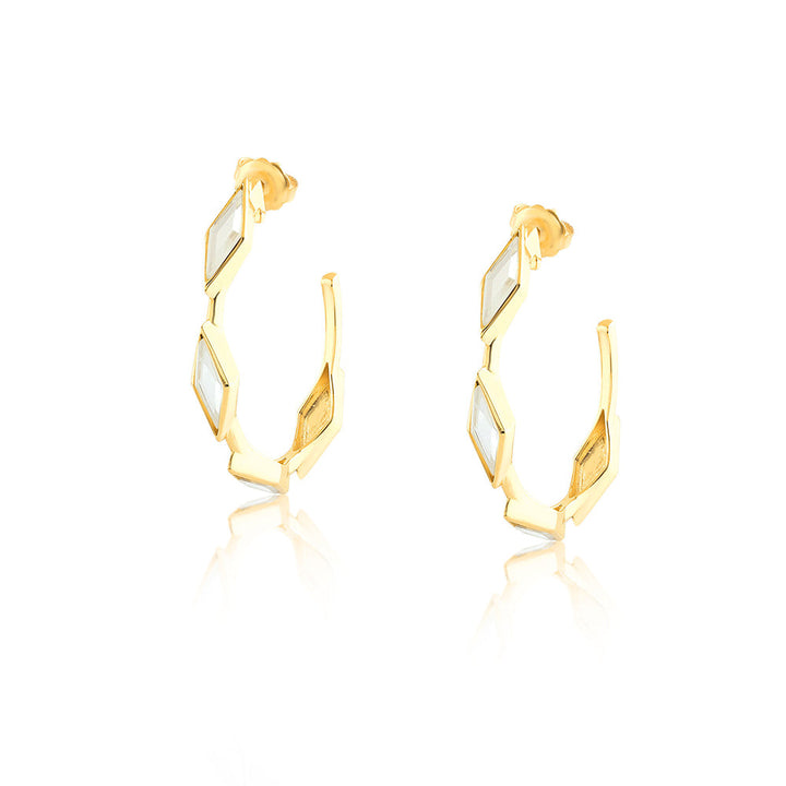 Isharya Lumen Mirror Hoop Earrings In 18Kt Gold Plated