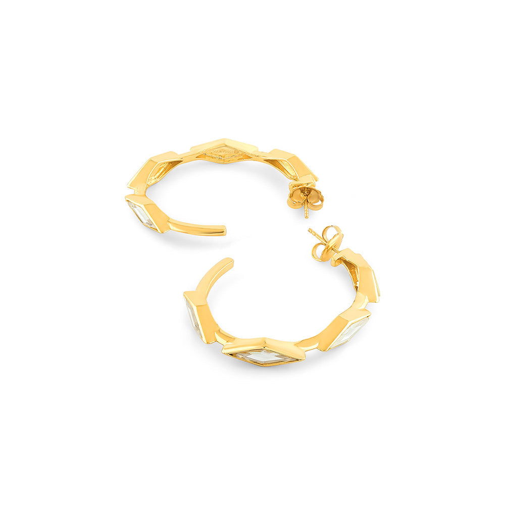 Isharya Lumen Mirror Hoop Earrings In 18Kt Gold Plated