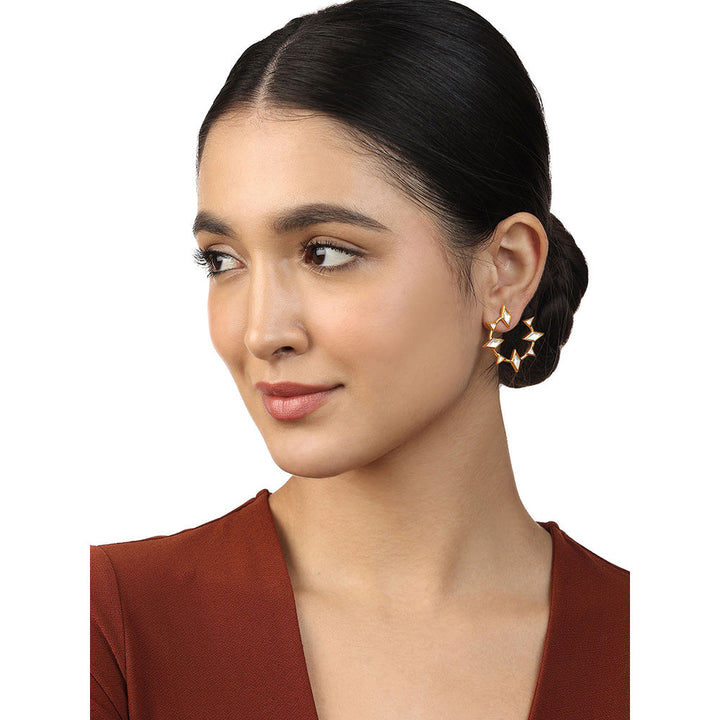 Isharya Lumen Spike Hoop Earrings In 18Kt Gold Plated