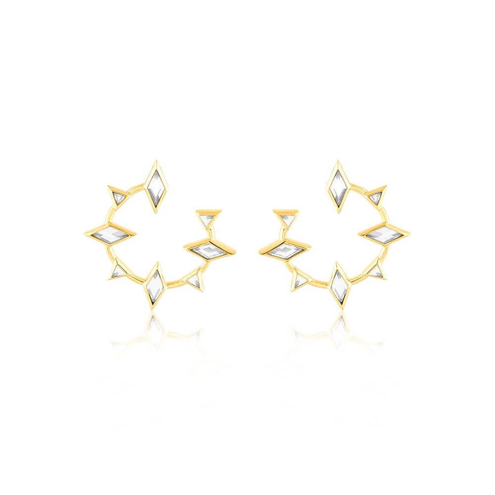 Isharya Lumen Spike Hoop Earrings In 18Kt Gold Plated