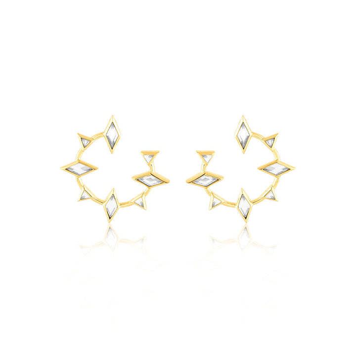 Isharya Lumen Spike Hoop Earrings In 18Kt Gold Plated