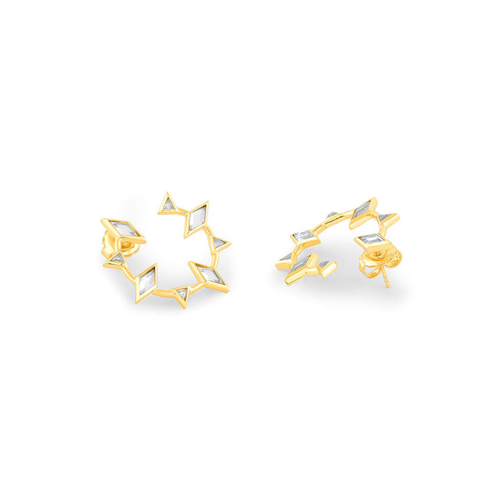 Isharya Lumen Spike Hoop Earrings In 18Kt Gold Plated