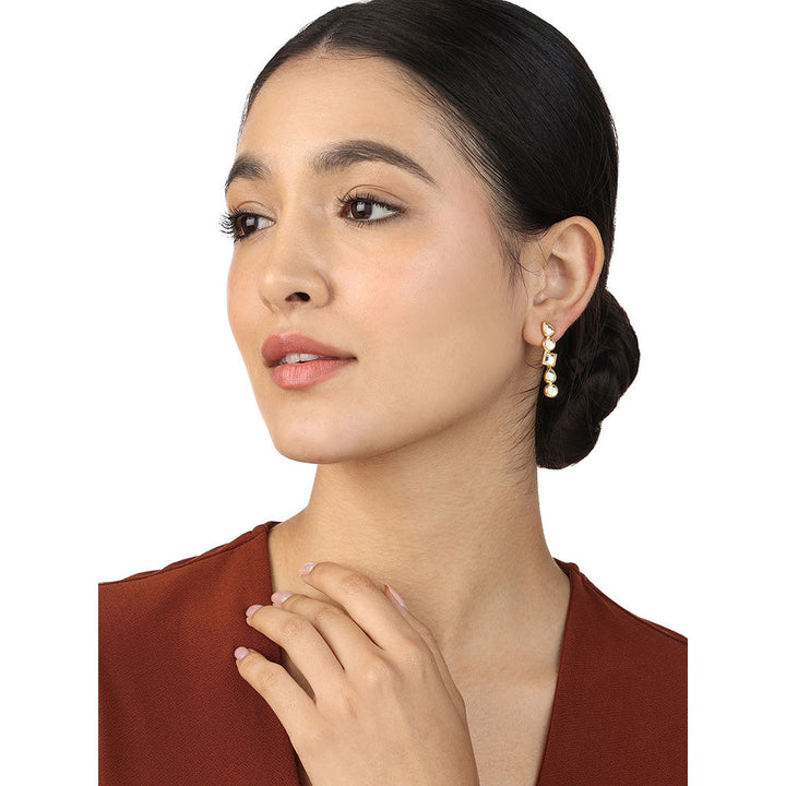 Isharya Lumen Mirror Line Earrings In 18Kt Gold Plated