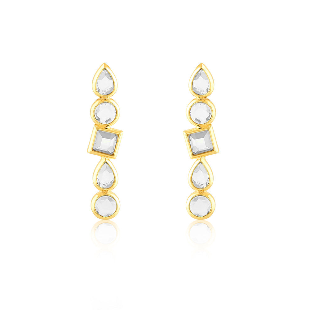 Isharya Lumen Mirror Line Earrings In 18Kt Gold Plated