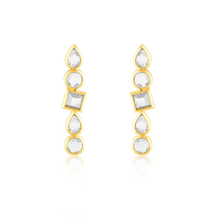 Isharya Lumen Mirror Line Earrings In 18Kt Gold Plated