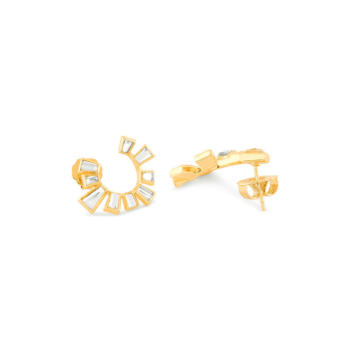 Isharya Fete Mirror Starburst Hoop Earrings In 18Kt Gold Plated