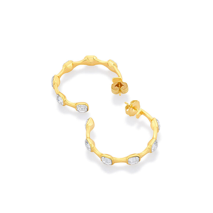 Isharya Moss Contrast Hoop Earrings In 18KT Gold and Signature Colored Plating