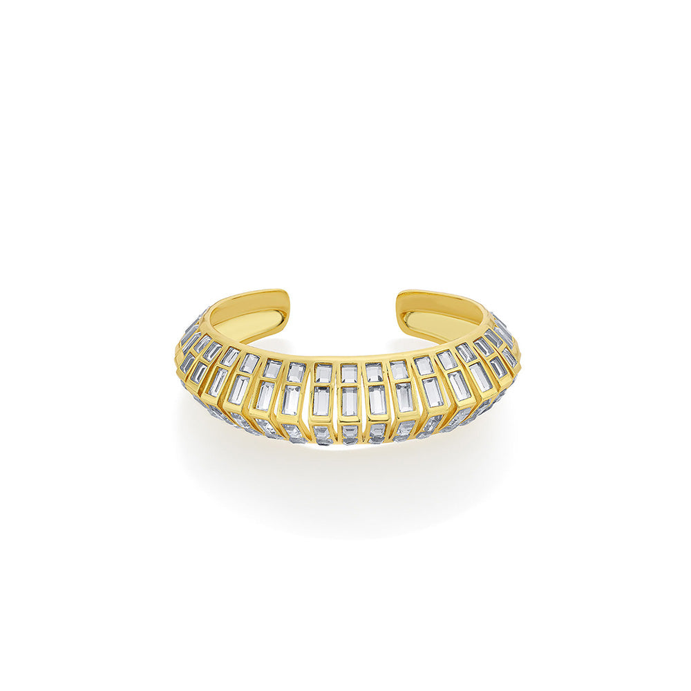 Isharya Disco Mirror Rib Wristwear In 18Kt Gold Plated