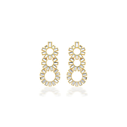 Isharya Disco Mirror Chandelier Earrings In 18Kt Gold Plated