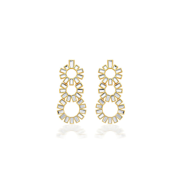 Isharya Disco Mirror Chandelier Earrings In 18Kt Gold Plated