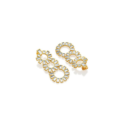 Isharya Disco Mirror Chandelier Earrings In 18Kt Gold Plated