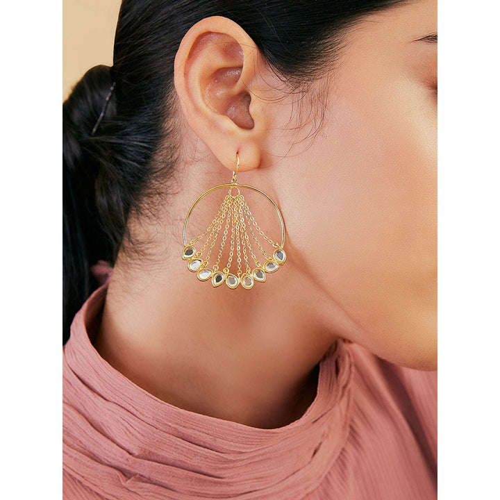 Isharya Mirror Chain Waterfall Earrings