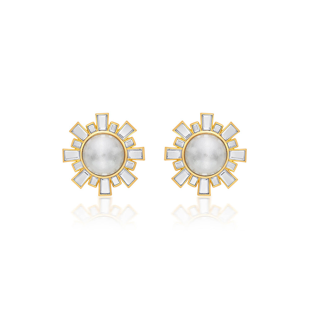 Isharya Perla Deco Big Stud Earrings