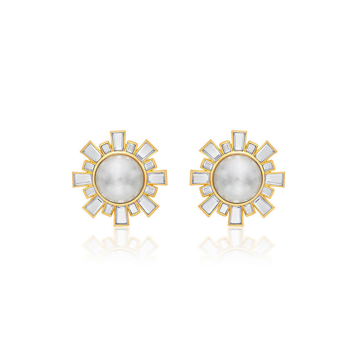 Isharya Perla Deco Big Stud Earrings