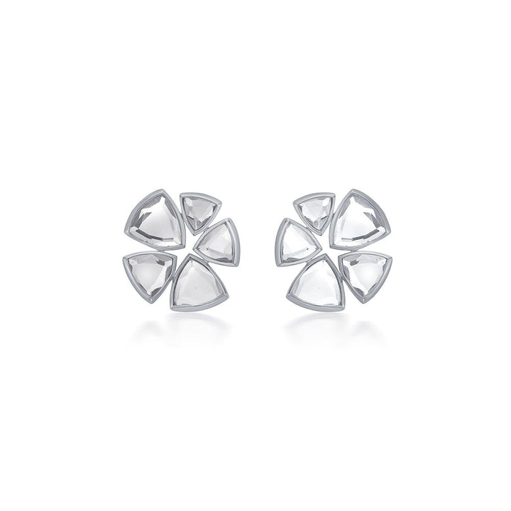 Isharya Inayat Statement Mirror Studs Silver Plating