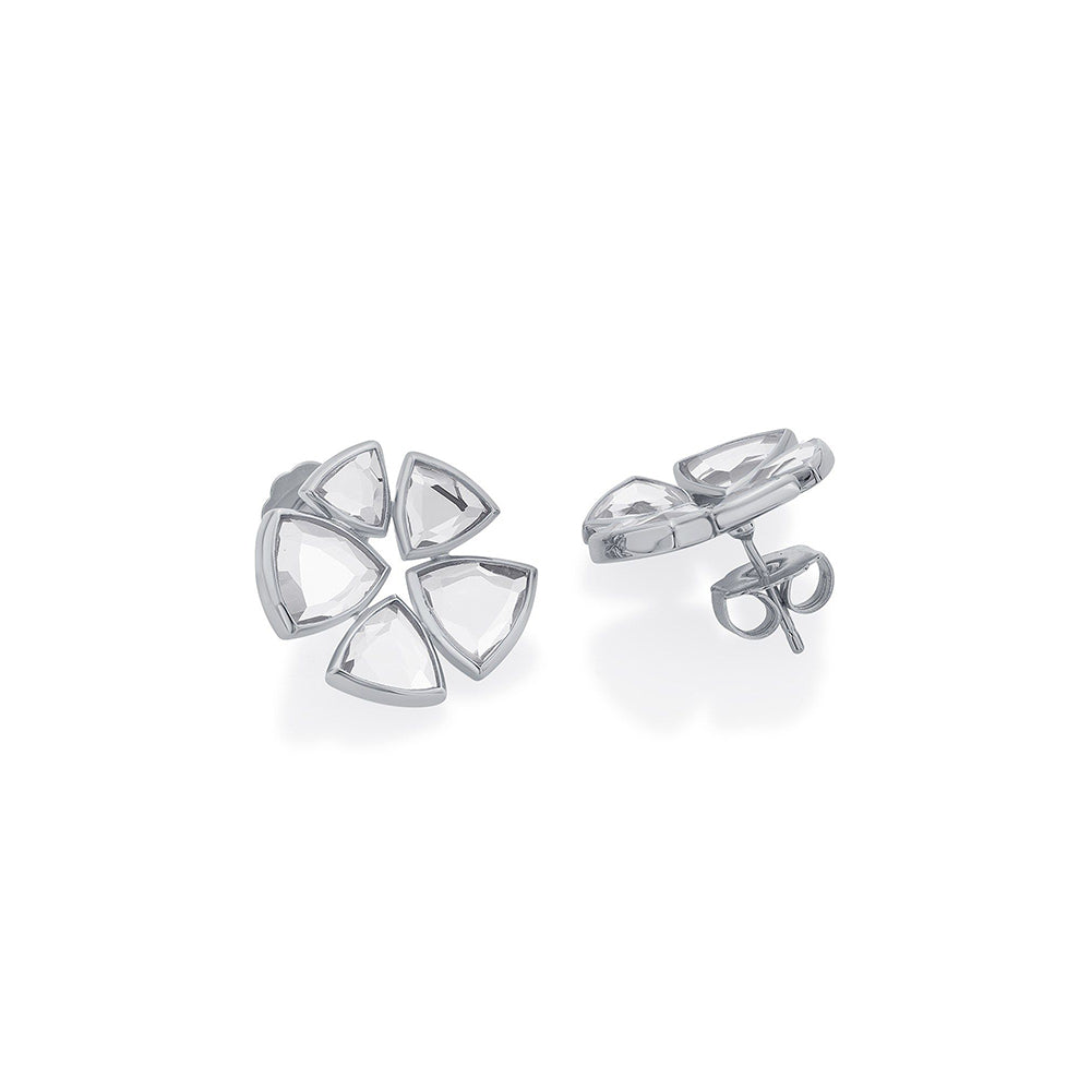 Isharya Inayat Statement Mirror Studs Silver Plating