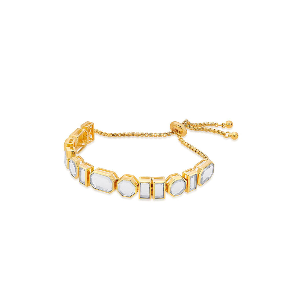 Isharya Mirror Bolo Tennis Bracelet In 18KT Gold Plated