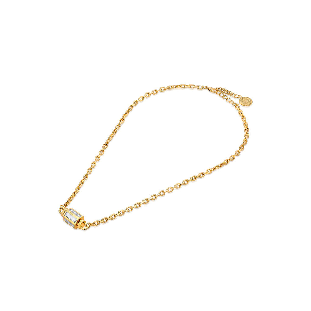 Isharya Link Lock Necklace Short In 18KT Gold Plated