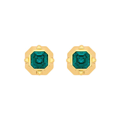 Isharya Simone Emerald Earrings In 18KT Gold Plated