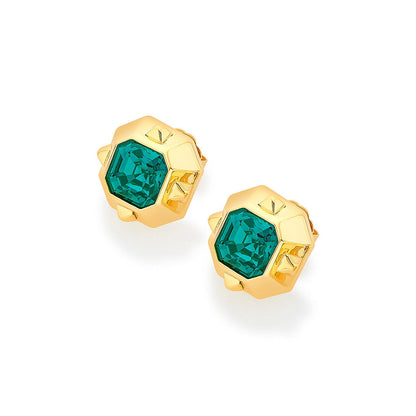 Isharya Simone Emerald Earrings In 18KT Gold Plated