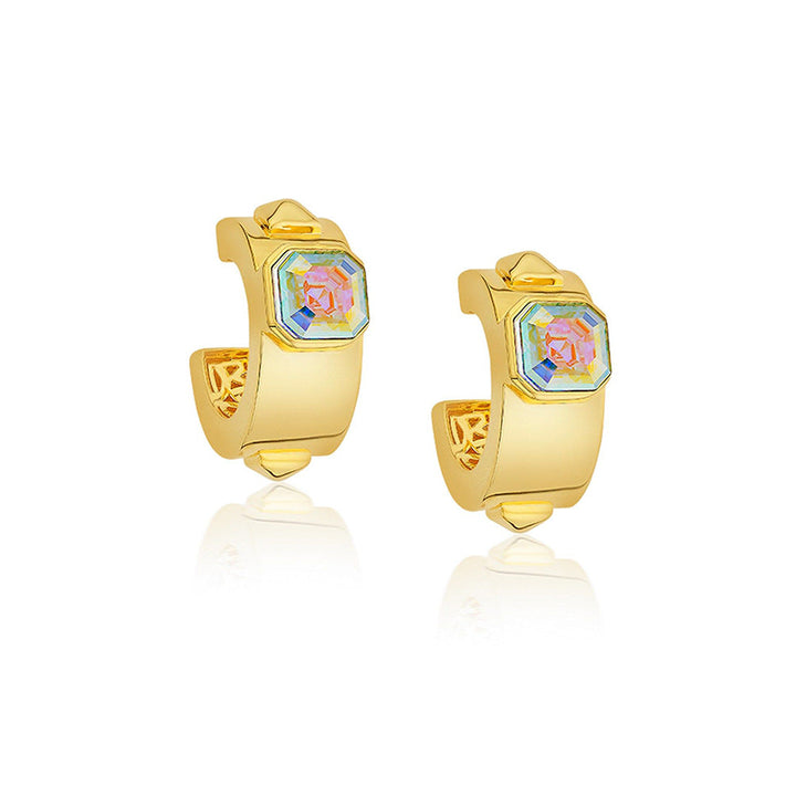 Isharya Roosevelt Multicolor Abalone Earrings In 18KT Gold Plated