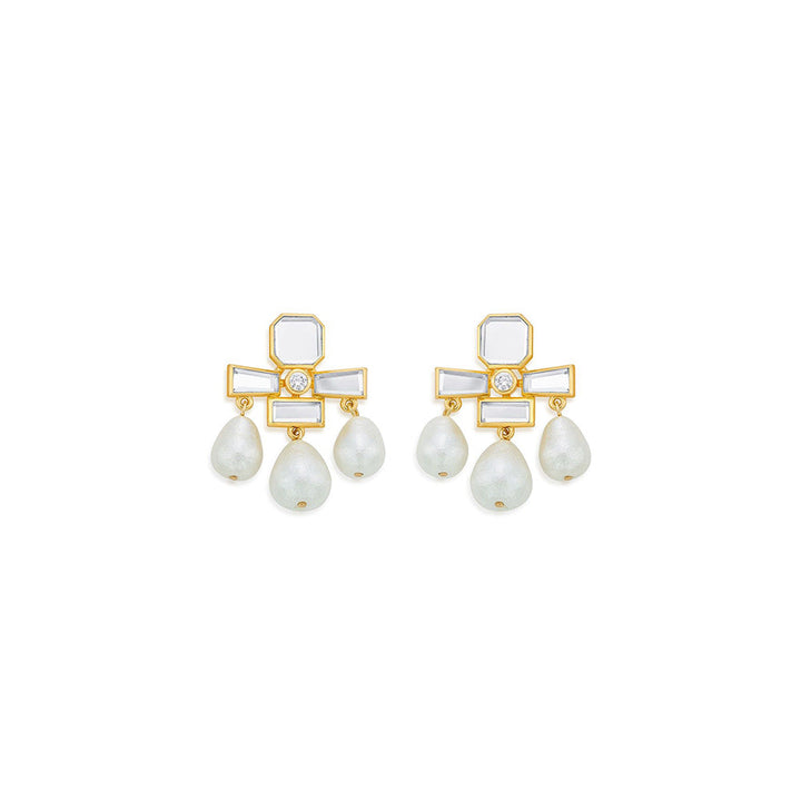 Isharya Trio Drop Earrings In 18KT Gold Plated