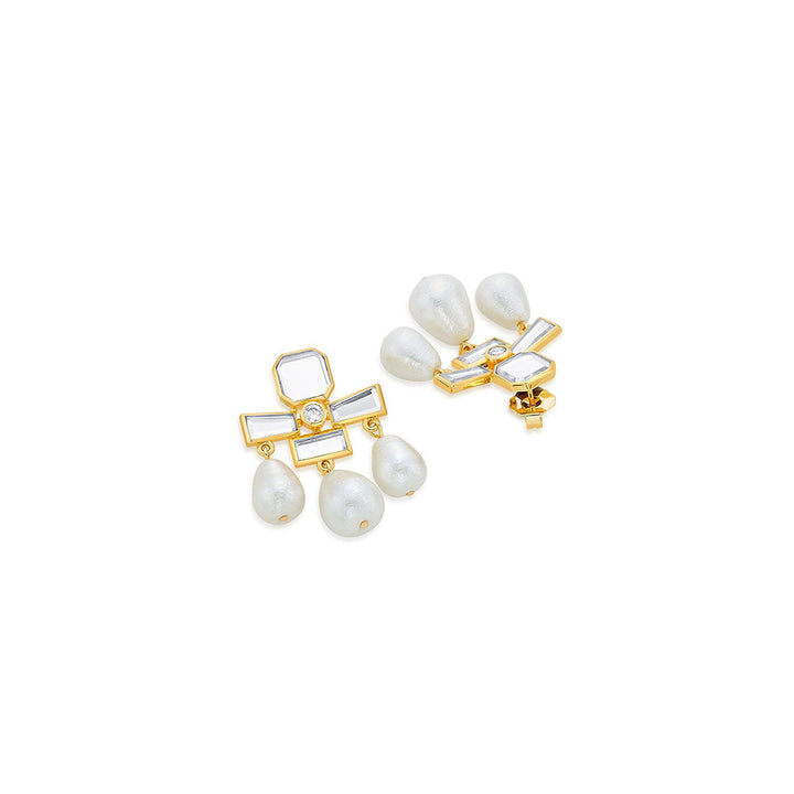 Isharya Trio Drop Earrings In 18KT Gold Plated