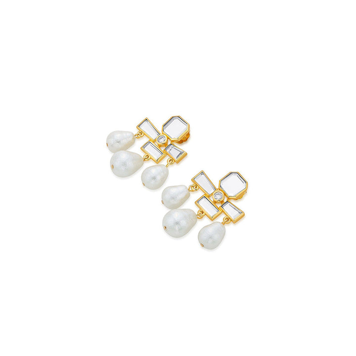 Isharya Trio Drop Earrings In 18KT Gold Plated