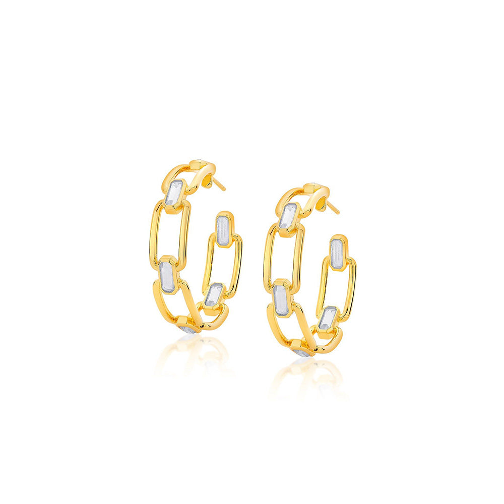 Isharya Connect Hoop Earrings In 18KT Gold Plated